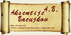 Aksentije Bačujkov vizit kartica